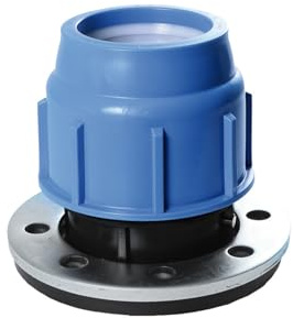 SAB Raccordo Flangiato 50 x 2 (DN 50), Raccordi a Compressione BlueSeal 16 in PP, PN16, per Giunzione Tubi in Polietilene, per Impianti di Irrigazione