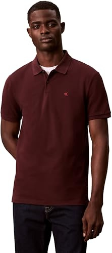 Calvin Klein Uomo Maglietta Polo Maniche Corte Monogram Pique in Cotone