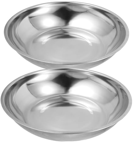 Hemobllo 2 Platos De Báscula De Acero Inoxidable 9.84X9.84X1.96In Bandejas De Pesaje Para Básculas Mecánicas De Resorte Cocina Laboratorio E Industria