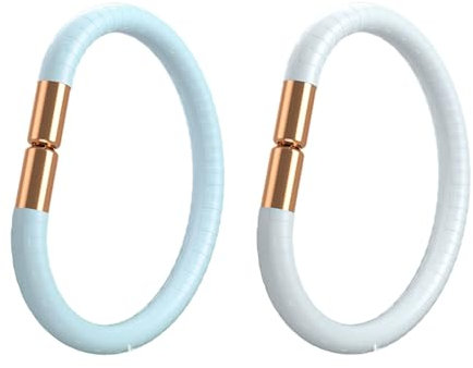 DOINEUFL 2PCS Mosquito Repellent Bracelet - Magnetic Design + Refillable 12 Essential Oil Sticks, Mosquito Bands Ideal for Adults & Kids, Waterproof Silicone Repellent Bracelet for Outdoor&Indoor