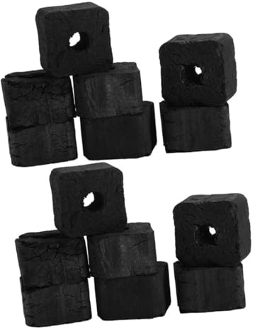 BESTonZON Bamboo Charcoal Small Briquettes Fire Pit Fuel for Indoor Outdoor Grilling Bbq, Smoke-free Odorless Heat Resistant Charcoal for Hotpot and Camping, 1lb Pack