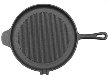 ARVALOLET Poêle à crêpes en fonte de 28 cm - Anti-adhésif et à spout unique - En métal - Pour cuiseur à induction à gaz - Universel