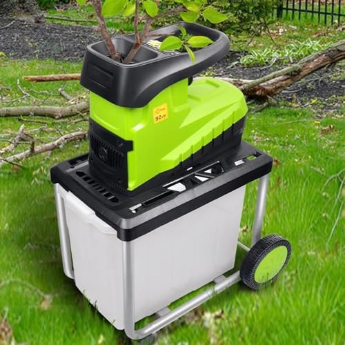 Trituradora eléctrica de madera de 2800 W, con motor eficiente, para el hogar, jardín, reduce los residuos