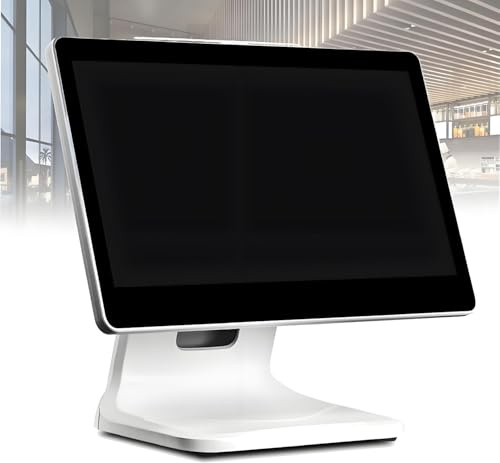 AiODiO Pos-Registrierkasse, 15,6-Zoll-LCD-Touchscreen-Monitor, Touchscreen-Registrierkassenmonitor, All-in-One-Registrierkasse, 4 GB RAM, für Einzelhandel, Restaurant