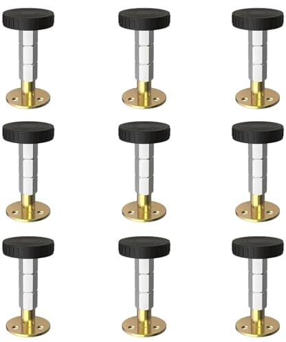 GsLxx 9Pcs Furniture Legs, Metal Adjustable Table Sofa Legs Bed Feet, Adjustable Kitchen Cabinet Legs for Furniture Bedroom, Living Room