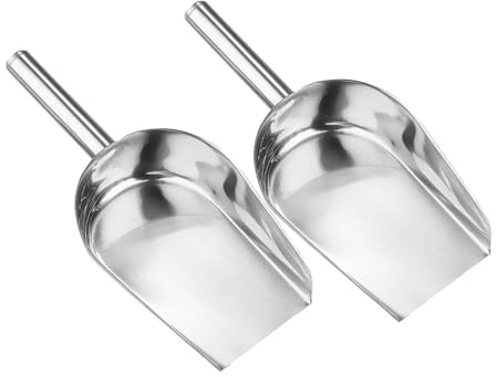 iplusmile 2pièces Porte-pelle à Glace Grains Pelle à Farine Acier Inoxydable Lot Pour Cuisine