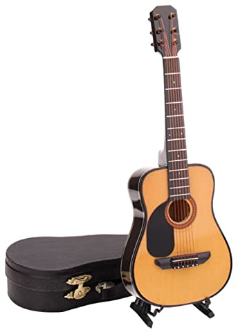 TOBBOMEY Mini Chitarra Decorativa Musicale Realistica Ornamento da Casa Resistente Idea Regalo Classica e Accessorio Fotografico