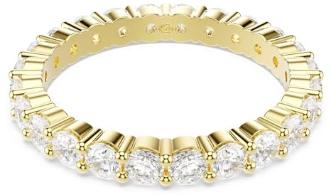 Swarovski Anillo de banda Matrix Vittore, Talla redonda, Baño tono oro