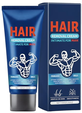 Crema Depilatoria Para Hombres Depilatorio Calmante Y | Crema de Depilación Corporal para Hombres Para Piernas Axilas Espalda Bikini Pecho Aseo Natación Casa Gimnasio Citas Atletas