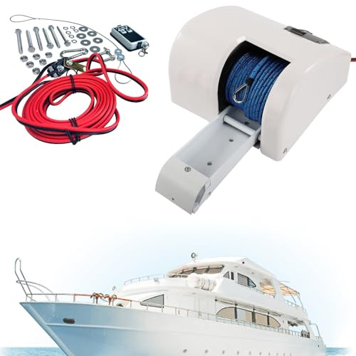 RSPPPJQ Verricello Elettrico for Ancora for Barche, verricello Elettrico for Ancora 12V con Kit verricello for Barca con Acqua salata telecomandato, for Barca da 24 Piedi