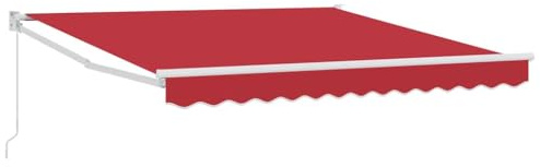Kaorsrow Toldo de brazo articulado retráctil rojo 300 x 250 cm, toldo manual de poliéster y aluminio, dispensador de sombra flexible para terraza, balcón y jardín