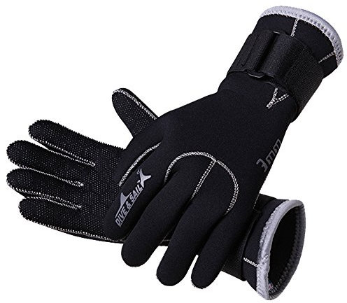 Guantes de Buceo de Neopreno de 3 mm, Guantes de Invierno para Deportes de Agua, Suministros para Windsurf, Surf, navegación, Pesca, Hombre, Negro, S