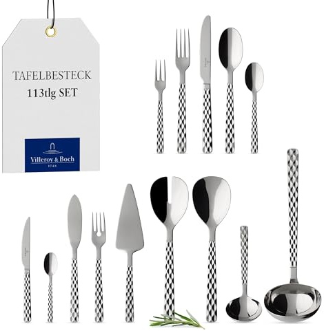 Villeroy und Boch Boston Tafelbesteck für bis zu 12 Personen, 113-teilig, Edelstahl