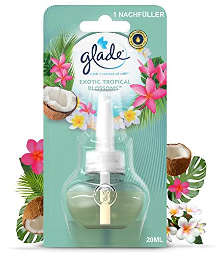 Glade Electric Scented Oil Nachfüller, elektrischer Raumduft mit Duftöl, Exotic Tropical Blossoms, 1er Pack (1 x 20 ml)
