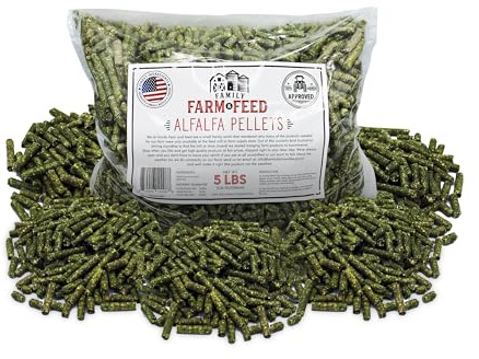 FAMILY FARM AND FEED | Alfalfa Hay Food | Small Pet | Young and Adult | Pellets | 5 Pounds