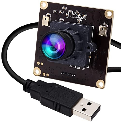 ELP 4K USB Camera with Dual Microphone for Computer and Rasp Pi Mini UVC USB2.0 PC Camera IMX317 Lightburn Camera 8mp USB Security Camera for Laptop