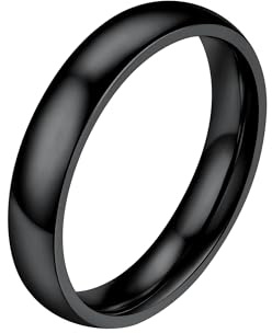 Prosteel Ring 4 mm för dam herr svart stål allians storlek 52