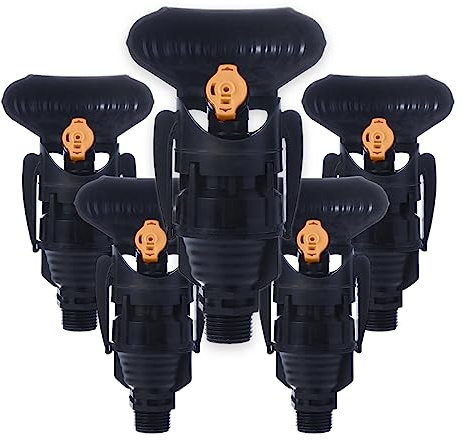 [Pack 5] Aspersor rotativo de riego súper 10 + Deflector 180º - Rosca 1/2 Macho. Aspersor rotativo 360 con Alcance hasta 10m - Microaspersor 360 2.5 a 4 Bar. Aspersor de riego Boquilla marrón