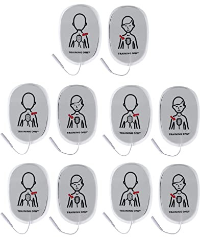 AED Trainingspads für Kinder, Kinder, Ersatz, wiederverwendbar, für AED Trainer XFT-D0009 XFT-120C+ XFT-120C Zoll (10)