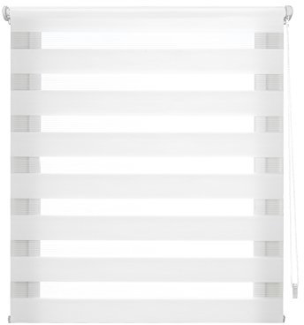 Decorblind | Estor enrollable de doble capa sin herramientas y sin taladrar, dimensiones: 37 x 180 cm de ancho x largo/dimensiones del paño de cortina: 34 x 175 - estor enrollable noche y día blanco
