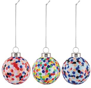 Alessi Proust AM43SET3 - Set di 3 Palle per Albero di Natale di Design, in Vetro Soffiato Decorate a Mano