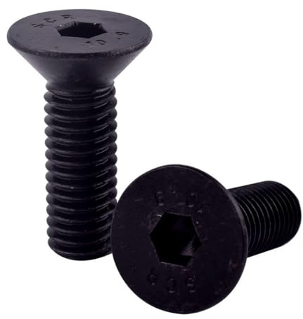 KOSJETHAS Tornillos avellanados de cabeza plana de 3/8-16 x 1-1/2 pulgadas, pernos avellanados, aleación de acero de grado 10.9, óxido negro, accionamiento hexagonal Allen, rosca gruesa completa UNC