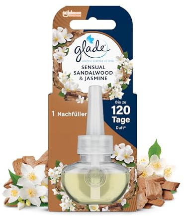 Glade electric scented oil Nachfüller, elektrischer Raumduft mit Duftöl, Sensual Sandalwood & Jasmine, 1er Pack (1 x 20 ml)
