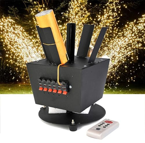 W-Lynn Máquina giratoria de Fuegos Artificiales en frío, Control Remoto, Fuente de Fuegos Artificiales para Escenario, Adecuada para Bodas, Fiestas de DJ