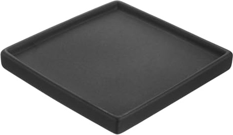 PATIKIL Sottovasi per Piante 6,3 Pollici, Vassoio di Scarico in Ceramica Quadrato per Interni Esterni, Nero