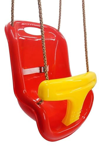 Outdoor Baby Swing Seat Attachment for Garden with Safety Strap and Adjustable Ropes - High Backed Toddler Swing Seat Attachment - Garden Climbing Frame Accessories