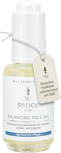 Speick Pure Balancing Face Oil – Parfümfrei & vegan, mit Squalan & Bio-Jojobaöl, beruhigend & schützend, Naturkosmetik, 30 ml