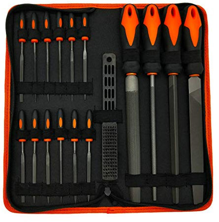 Lima de metal profesional grande, 12 limas de aguja, 1 cepillo multifuncional para limas de metal, trabajo de madera