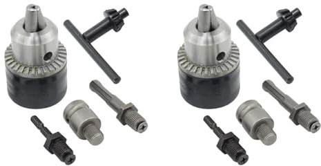KEALBAUS 2 x Bohrfutter-Konverter 3 – 16 mm 1/2 - 20UNF Adapter zum Wechseln von Gewinde SDS-plus 1/4 Sechskant-Stecknuss 1/2