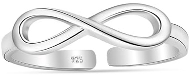 LeCalla tåringar i 925 sterlingsilver med oändlighet design för kvinnor | öppen, justerbar tåring | allergivänlig tåring, Sterlingsilver, Ingen ädelsten