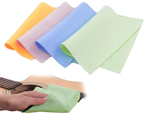XOXVURI Musical Instrument Cleaning Cloth Microfibre Polishing Cloth Querflöten Putztuch For Guitar Violin Piano Brass Trumpet Saxophone Flute Pack Of 4