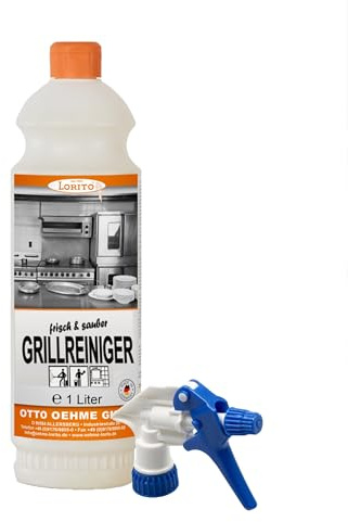 Lorito frisch & sauber Ofenreiniger & Grillreiniger 1L mit Sprühaufsatz | Grill- & Backofenreiniger extra stark für die Reinigung von Grill, Grillrost und Backofen, kraftvoller Fettlöser