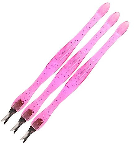 OUNONA 3pezzi Cuticle Trimmer e Dead Skin Fork in Acciaio Con Manico Antiscivolo Doppia Punta Spingi-cuticole e Rimuovi Morta Per Manicure e Pedicure Professionale e Domestico Colore Rosa