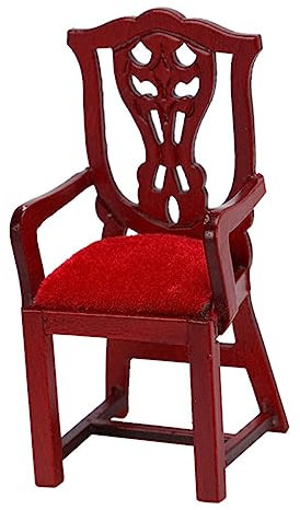 VICASKY 1 Stück Puppenhaus Armchair aus Holz für DIY Retro Design Leicht und Stabil für Puppenmöbel Zubehör und Kreative Szenen