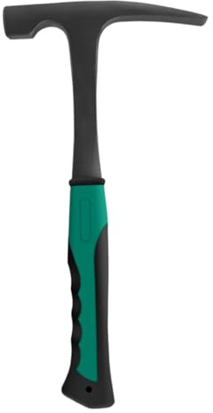 Martillo de ladrillo geológico profesional con mango de fibra de vidrio y agarre de goma antideslizante para astillado y fósiles martillo de acero sólido