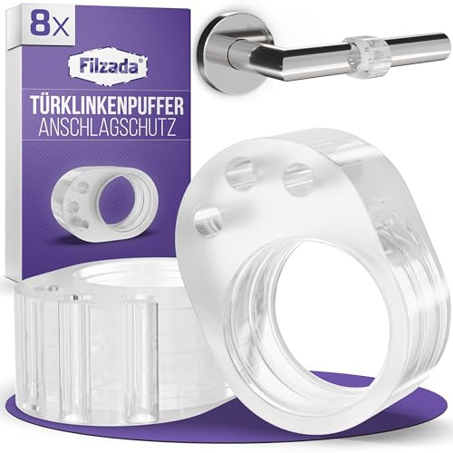 Filzada® 8x Türklinkenpuffer Transparent - Türstopper Klinke Zum Türschutz & Wandschutz - Türpuffer Gummi Für Türgriff Schutz - Türgriff Stopper - Door Stopper - Door Stop