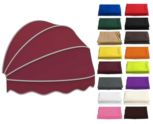 Tenda da sole a baldacchino impermeabile resistente ai raggi UV, 130 cm, per finestre e terrazze, pieghevole, a cupola, per negozi e terrazze, colore: bordeaux