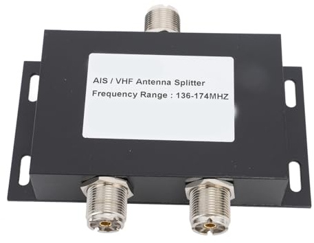 Pongnas Répartiteur de Puissance D'antenne VHF Diviseur D'antenne AIS 136-174 MHz 100 W pour avec Boîtier étanche en Alliage D'aluminium