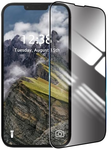 SharkProten 1 Pack Privacy Screen Protector Compatible with iPhone 13 Mini,Anti Spy Private Case Friendly Anti-Scratch 9H Hardness Tempered Glass