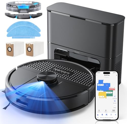Lubluelu Robot Vacuum Cleaner with Mop, 2 in 1 Robot Vacuum Lidar Navigation, 5 Real-Time Mapping 10 No-go Zone, Wifi/App/Alexa Robotic Vacuum Cleaner for Pet Hair Carpet (RB68Plus-Black)