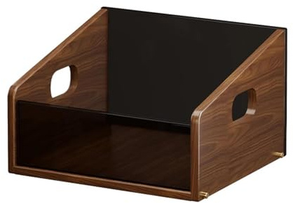 FLCPJGV Scatola Porta Vinili Espositore per Album Organizzatore Da Tavolo Scatola Aperta Contenitore Multiuso in Legno con Acrilico Adatto per Collezionisti, Piccolo