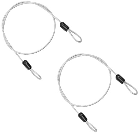 2 Pcs Security Steel Cable, 3mm*1m Double Loop Flexible Securities Cable Lock, Vinyl Coated Stainless Steels Flexible Security Steel Cables, for Outdoor Stage Lighting Luggage Lock(Transparent)