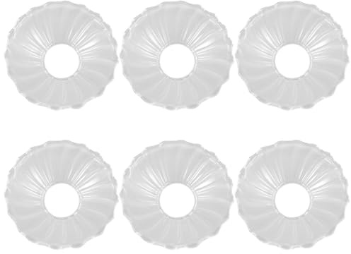 SEWACC Protector Antigoteo de Velas Reutilizable de Vidrio Transparente, Recogedor de Gotas de Cera Estriado para Candelabros, 6 Piezas Diseño Elegante y Forma Redonda para Fiestas