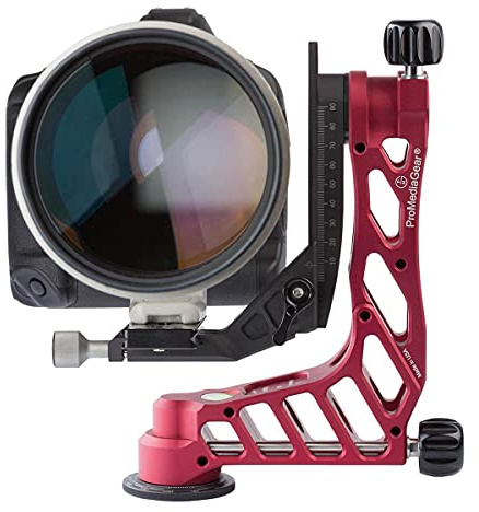 ProMediaGear GKJr. Katana Pro Aluminum Gimbal Head with Arca Type Cradle for Telephoto Lenses, Red