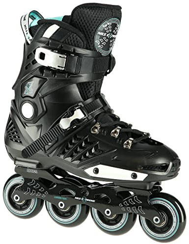Nils Extreme Inliner für Herren und Damen - Inline Skates - ABEC9 Kugellager - Inliner Erwachsene - 85A Rollen - Rollerskates 44 - Schwarz - NA20001
