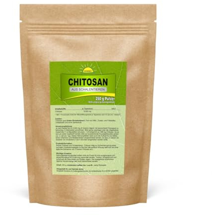 Chitosan (aus Schalentieren), Premiumqualität ohne Zusatzstoffe, 250 Gramm Beutel, Bonemis®